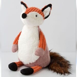 🌸 $10 SALE Anthropologie Cuddlesome Fox Stuffed Animal Plush Toy Herringbone